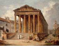 Robert Hubert Ancient Temple The Maison Carree at Nimes  - Hermitage